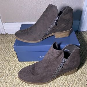 Universal Thread Women’s Dylan Microsuede Laser Cut Grey Booties